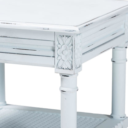 Jeanne Vintage Traditional White Wood End Table