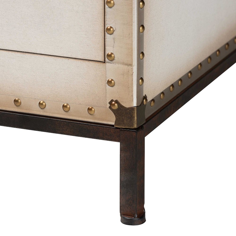 Benton Vintage White Canvas 4-Drawer Storage Cabinet