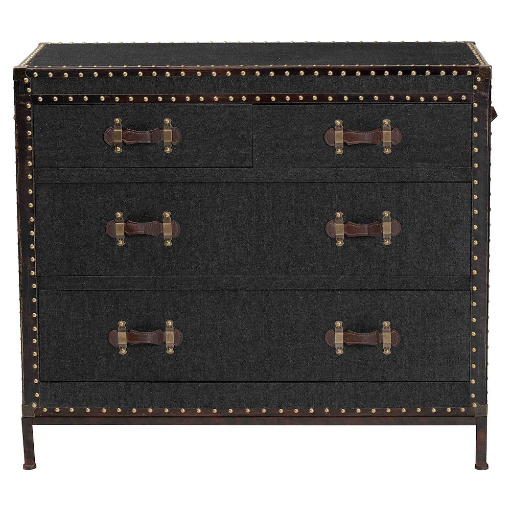 Studio Benton Vintage Black Canvas 4-Drawer Storage Cabinet