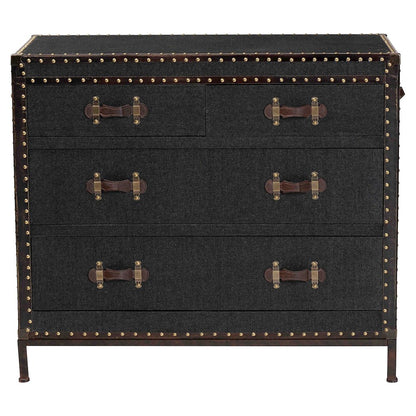 Studio Benton Vintage Black Canvas 4-Drawer Storage Cabinet