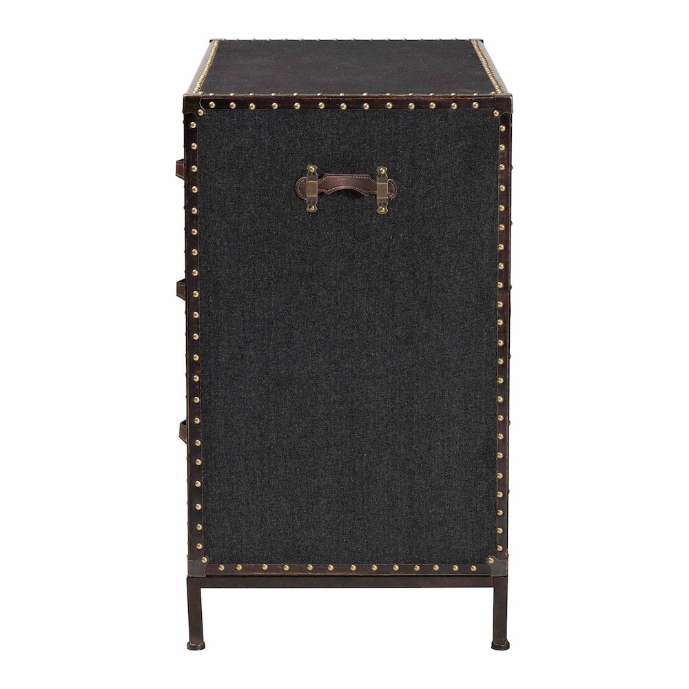 Studio Benton Vintage Black Canvas 4-Drawer Storage Cabinet