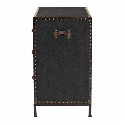Studio Benton Vintage Black Canvas 4-Drawer Storage Cabinet
