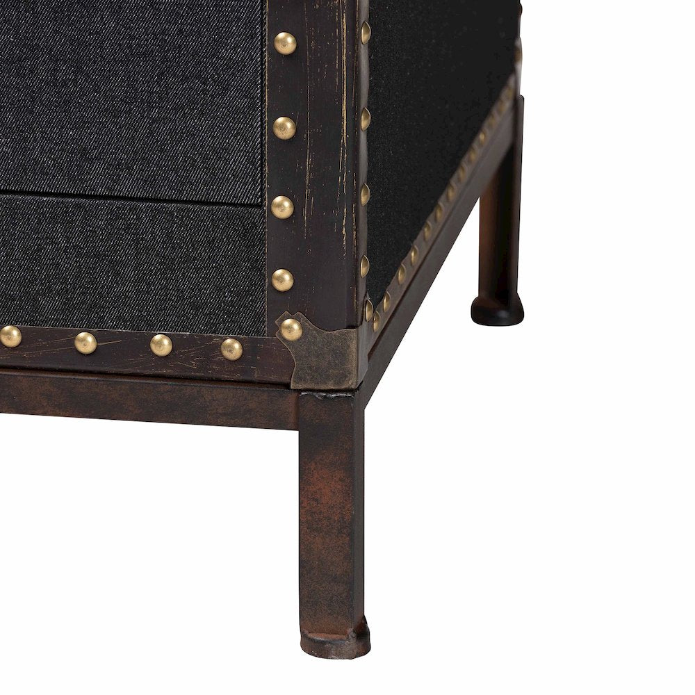 Studio Benton Vintage Black Canvas 4-Drawer Storage Cabinet