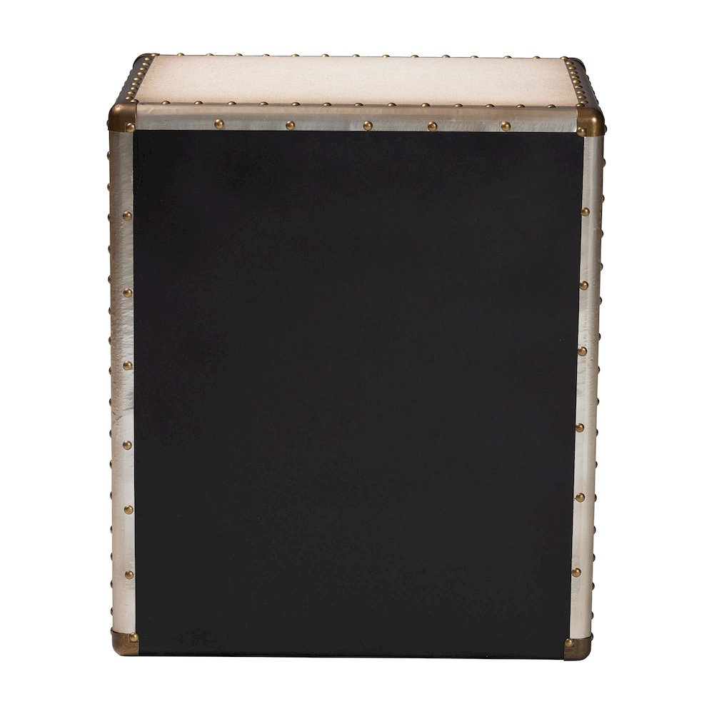 Mallison Vintage White Canvas 3-Drawer End Table