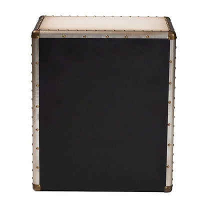 Mallison Vintage White Canvas 3-Drawer End Table