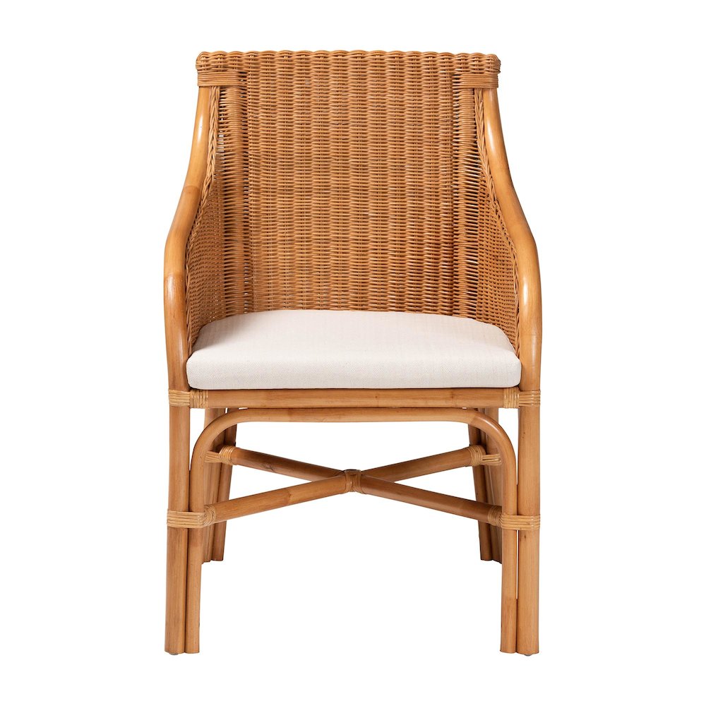 Carolyn Bohemian Light Honey Rattan Dining Chair