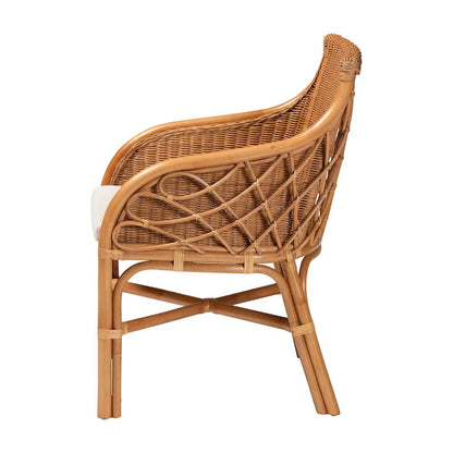 Carolyn Bohemian Light Honey Rattan Dining Chair