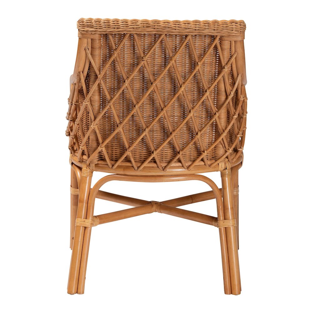 Carolyn Bohemian Light Honey Rattan Dining Chair