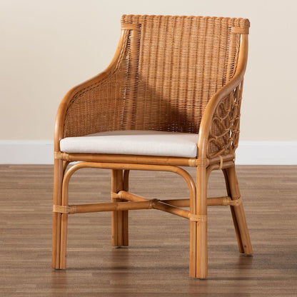 Carolyn Bohemian Light Honey Rattan Dining Chair