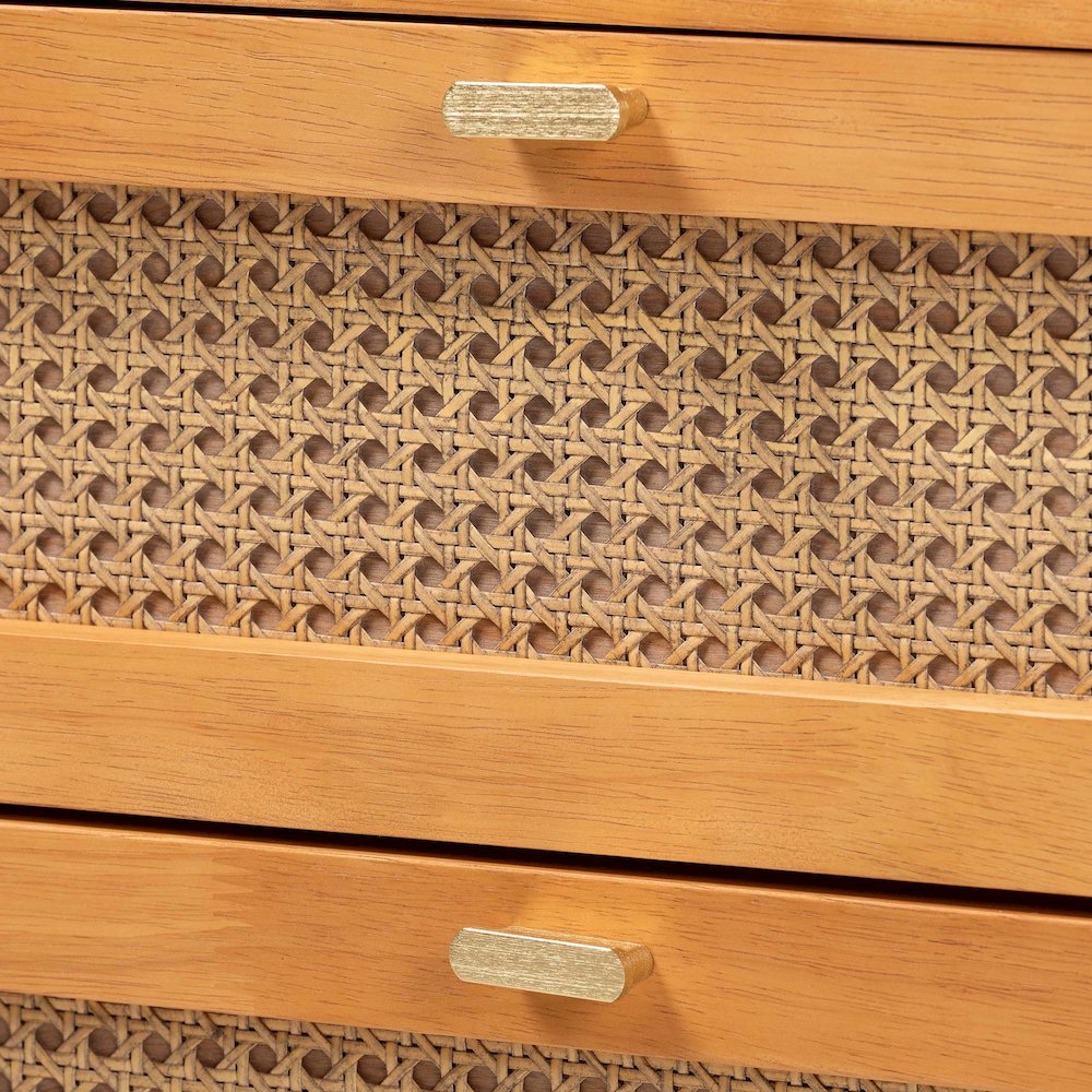Jenn Golden Brown Wood Japandi 3-Piece Storage Set