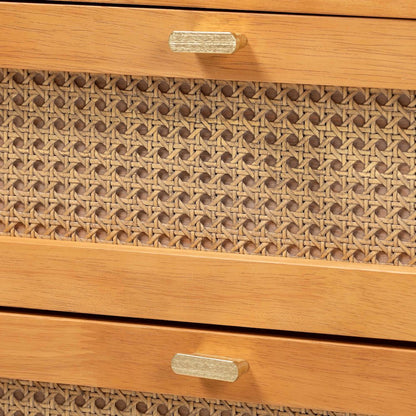 Jenn Golden Brown Wood Japandi 3-Piece Storage Set