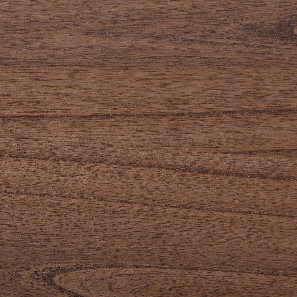 Studio Alyssa Japandi Walnut Brown Wood Queen Size Platform Bed
