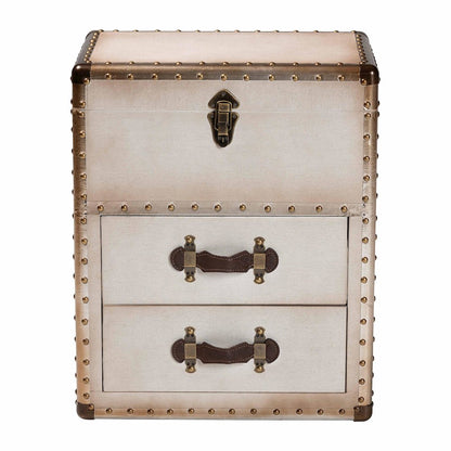 Studio Agatha Vintage Coffee Canvas 2-Drawer Storage Trunk