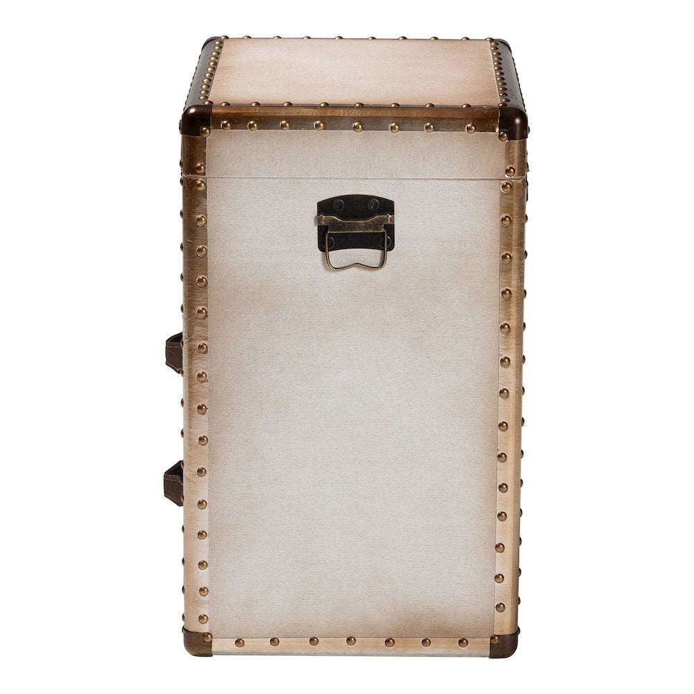 Studio Agatha Vintage Coffee Canvas 2-Drawer Storage Trunk