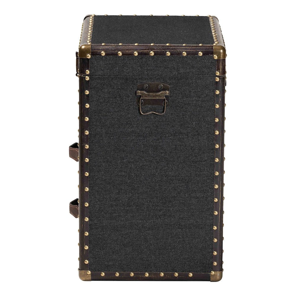 Studio Agatha Vintage Black Canvas 2-Drawer Storage Trunk