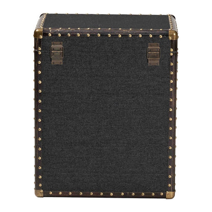 Studio Agatha Vintage Black Canvas 2-Drawer Storage Trunk
