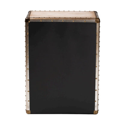 Studio Jaelyn Vintage Coffee Canvas 4-Drawer End Table
