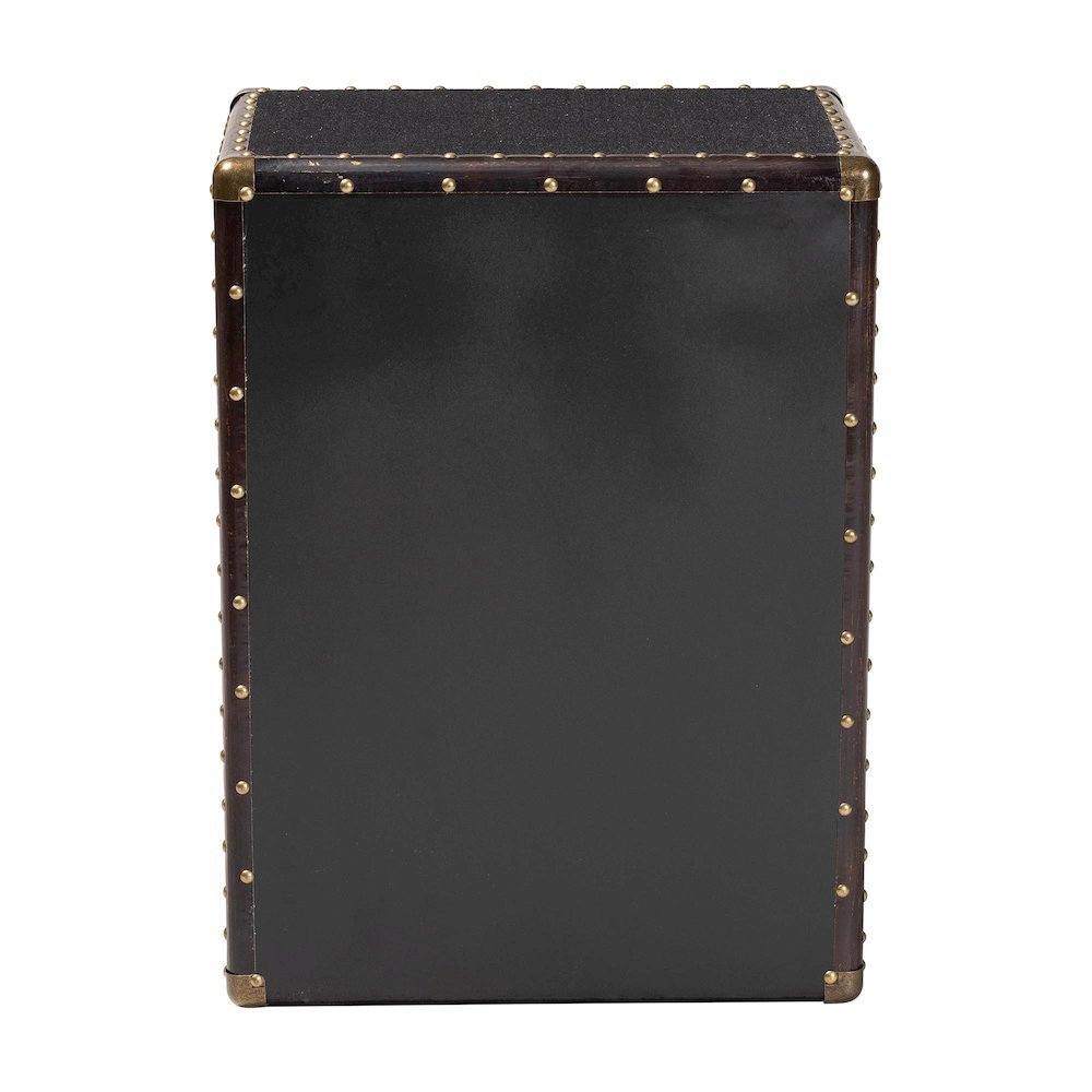 Studio Jaelyn Vintage Black Canvas 4-Drawer End Table