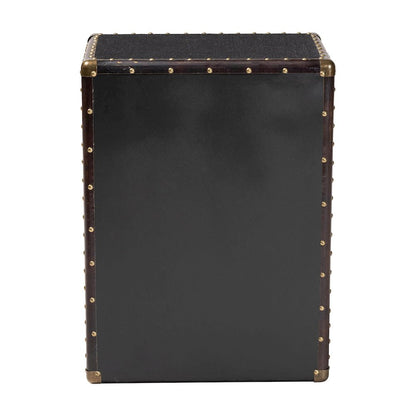 Studio Jaelyn Vintage Black Canvas 4-Drawer End Table