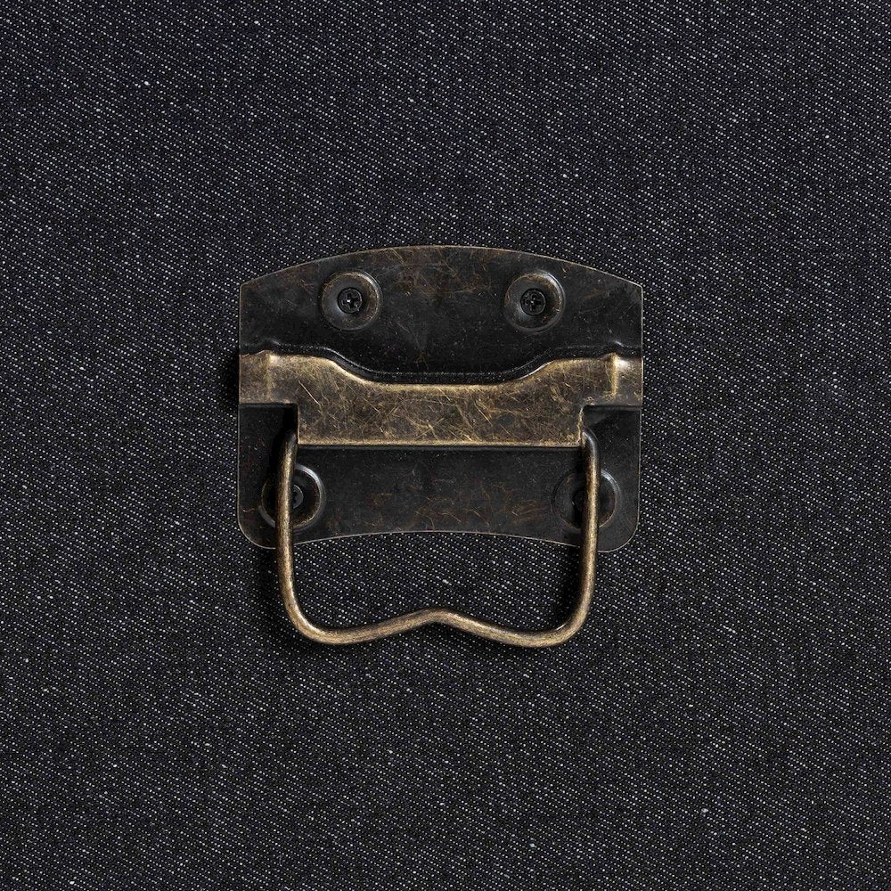 Studio Jaelyn Vintage Black Canvas 4-Drawer End Table