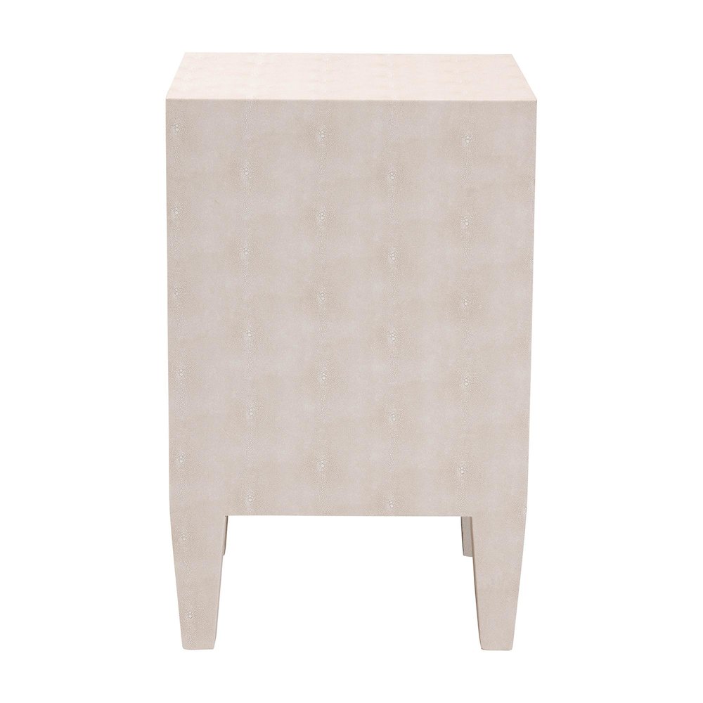 Leyna Modern Beige Faux Shagreen 3-Drawer End Table