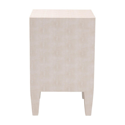 Leyna Modern Beige Faux Shagreen 3-Drawer End Table