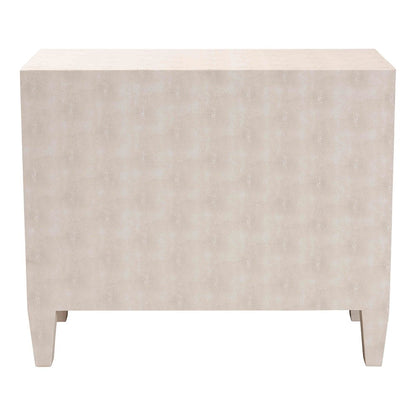 Leyna Modern Beige Faux Shagreen 3-Drawer Storage Cabinet