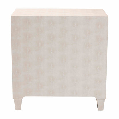 Nira Modern Beige Faux Shagreen 3-Drawer Storage Cabinet