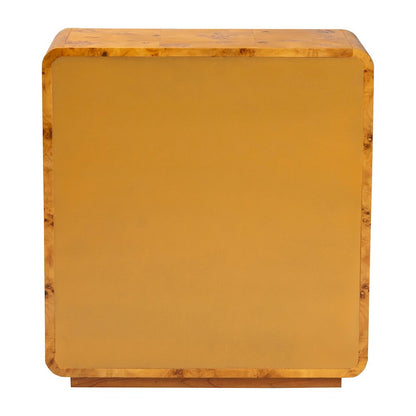 Netra Modern and  Natural Real Burl Wood Storage Cabinet