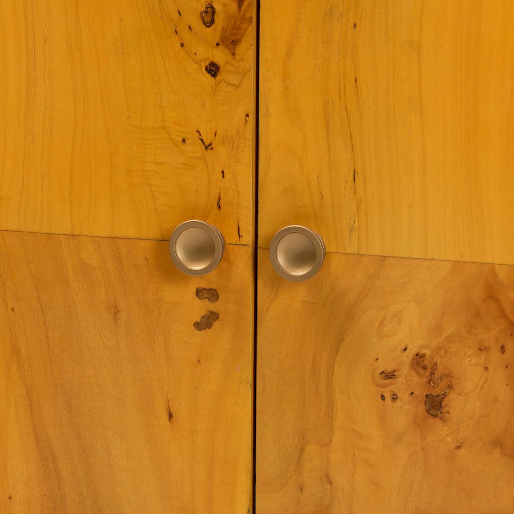 Netra Modern and  Natural Real Burl Wood Storage Cabinet
