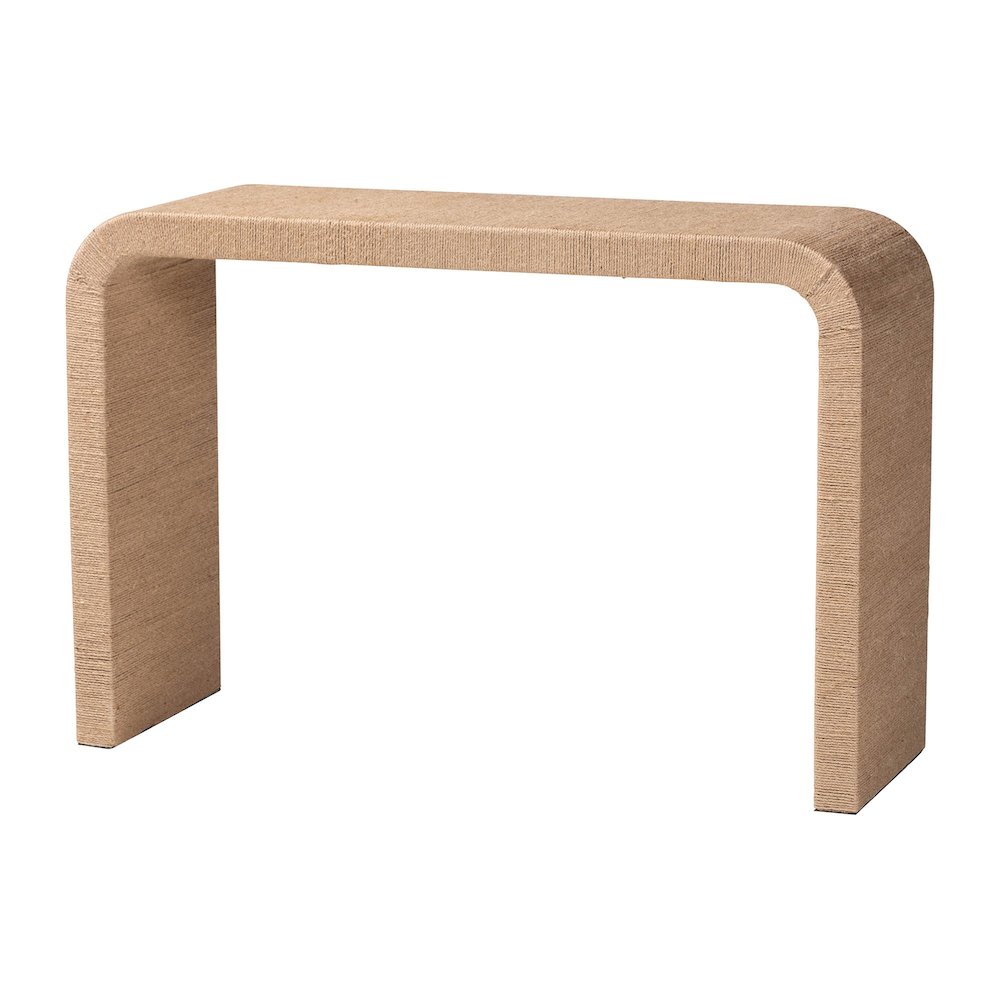 Eviana Japandi Natural Jute Waterfall Console Table