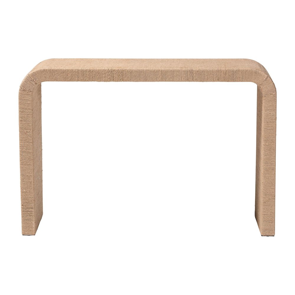 Eviana Japandi Natural Jute Waterfall Console Table
