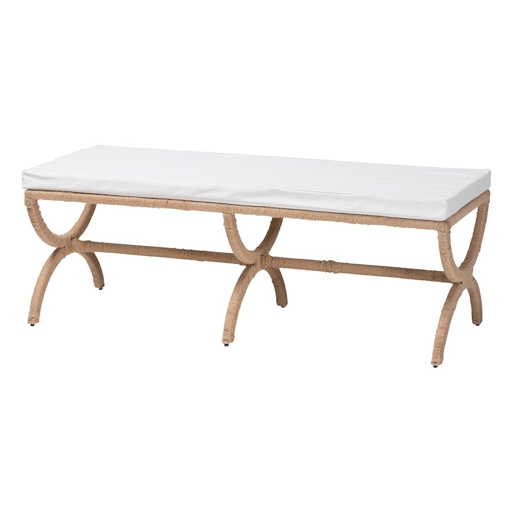 Maliyah Japandi Natural Jute Accent Bench