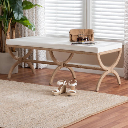 Maliyah Japandi Natural Jute Accent Bench