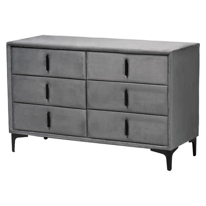 Etienne Modern Slate Grey Velvet Queen 4-Piece Bedroom Set
