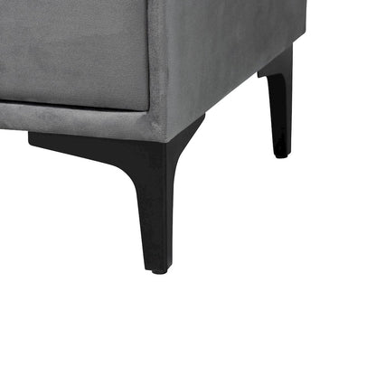Etienne Modern Slate Grey Velvet Queen 4-Piece Bedroom Set