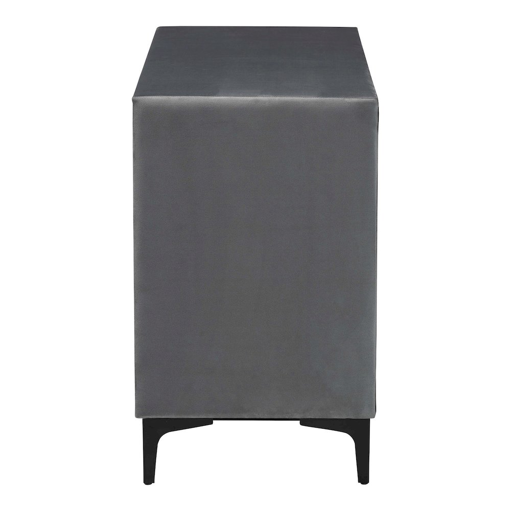 Etienne Modern Slate Grey Velvet 6-Drawer Dresser