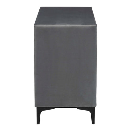 Etienne Modern Slate Grey Velvet 6-Drawer Dresser