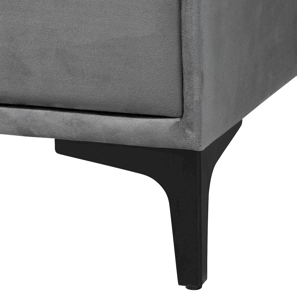 Etienne Modern Slate Grey Velvet 6-Drawer Dresser