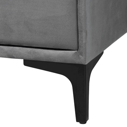 Etienne Modern Slate Grey Velvet 6-Drawer Dresser