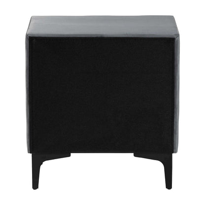 Etienne Modern Slate Grey Velvet 2-Drawer Nightstand