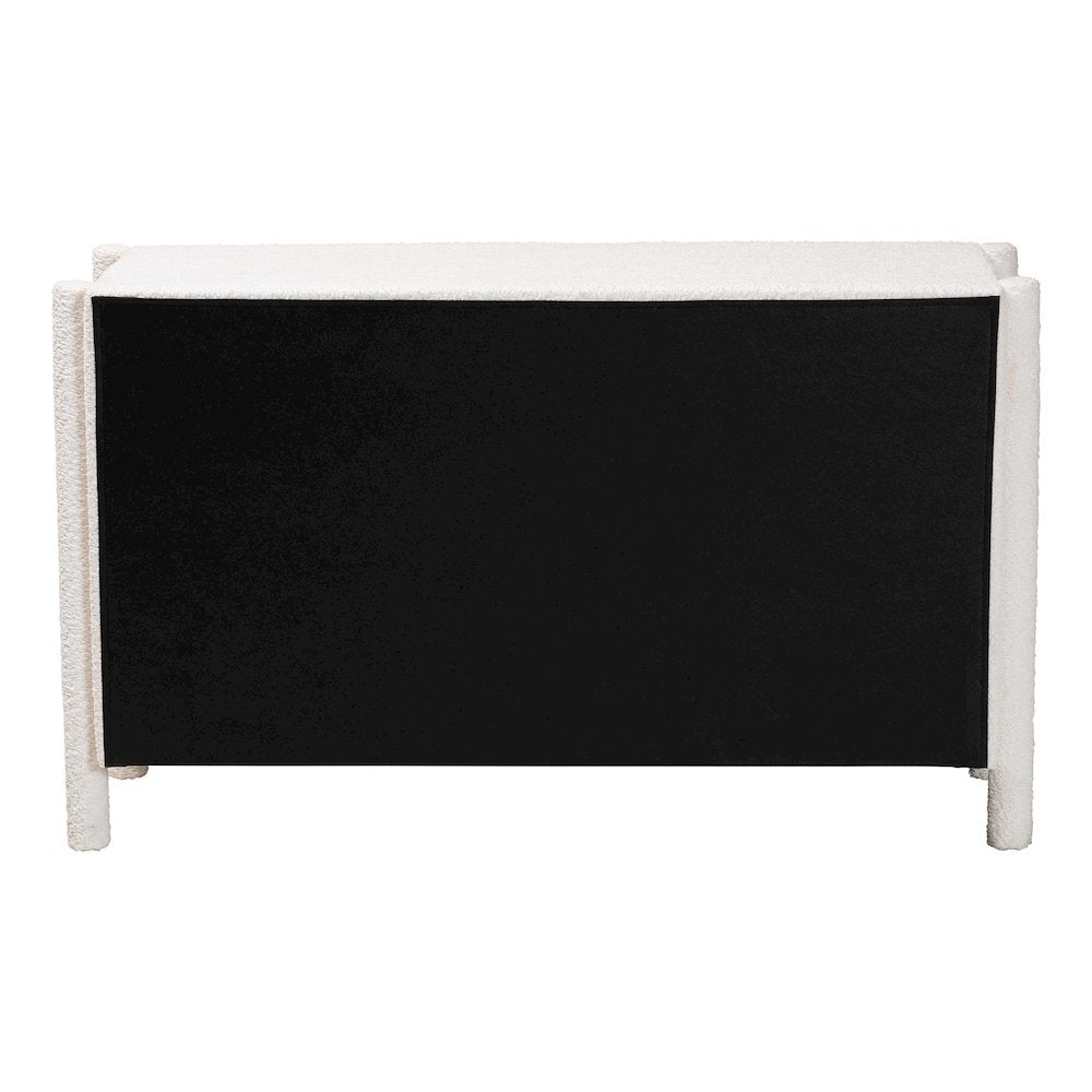 Laria Modern White Teddy-Bear Fabric 6-Drawer Dresser