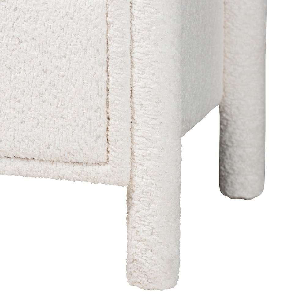 Laria Modern White Teddy-Bear Fabric 6-Drawer Dresser