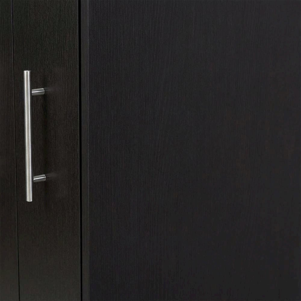 Contemporary Dark Brown Wooden Bookcase with Shelving and Pull-out Doors