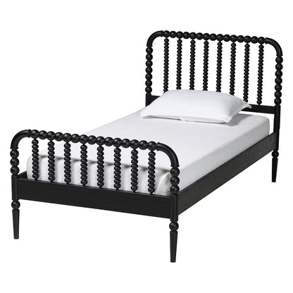 Lucera Mid-Century Black Twin Size Bobbin Bed