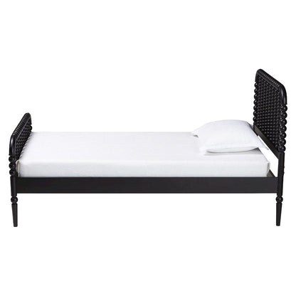 Lucera Mid-Century Black Twin Size Bobbin Bed