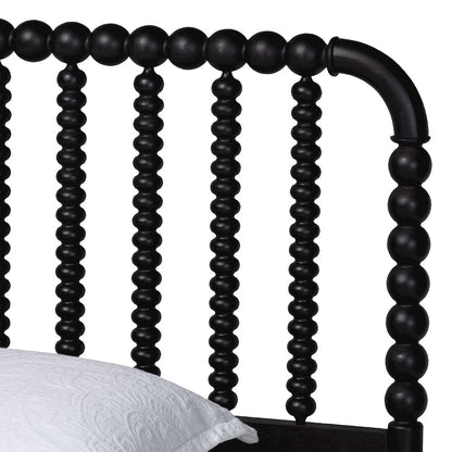 Lucera Mid-Century Black Twin Size Bobbin Bed