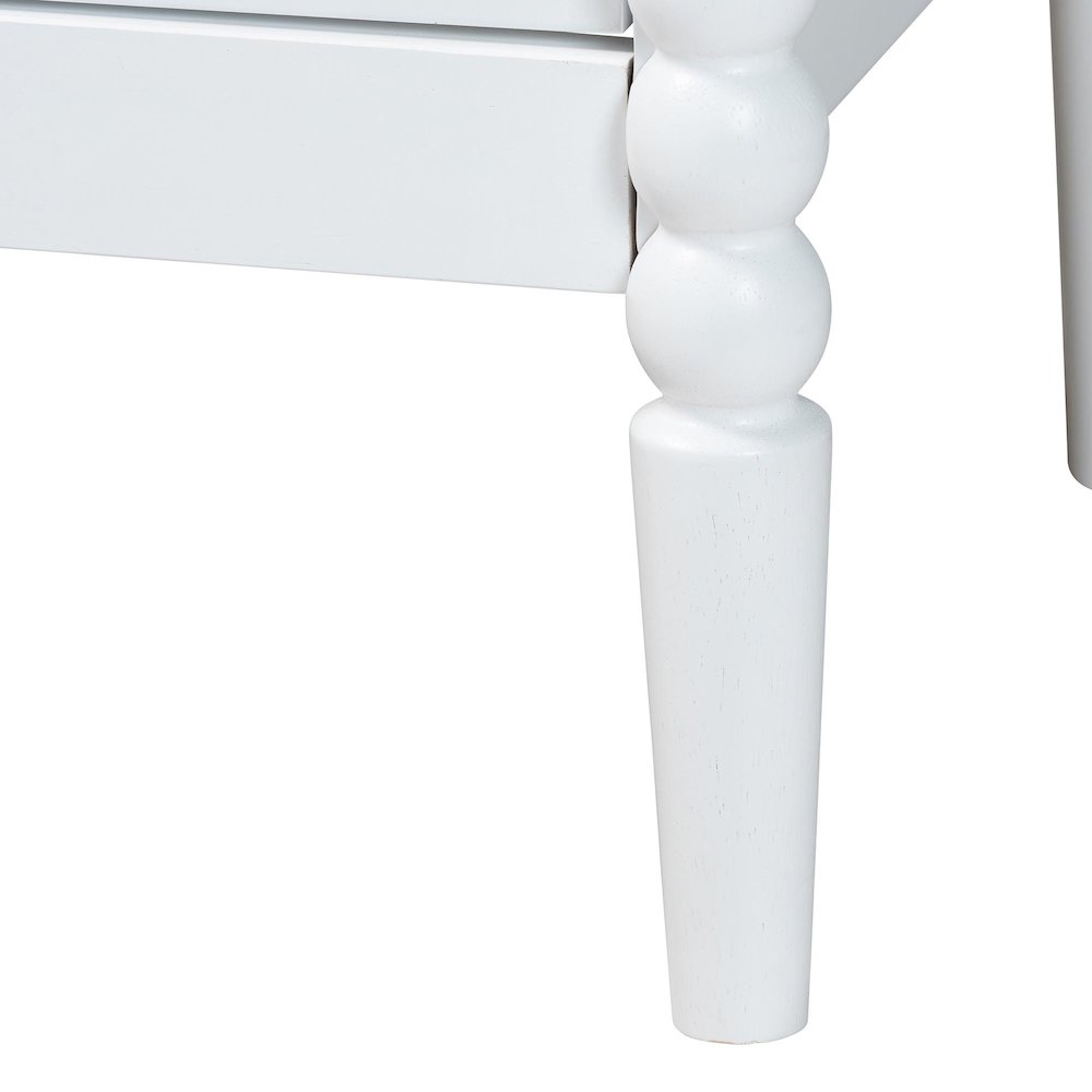 Lucera Mid-Century White Twin Size 3-Piece Bobbin Bedroom Set