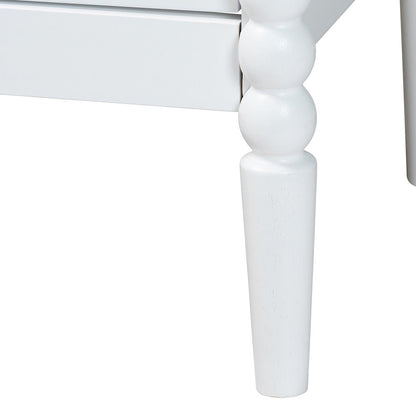 Lucera Mid-Century White Twin Size 3-Piece Bobbin Bedroom Set