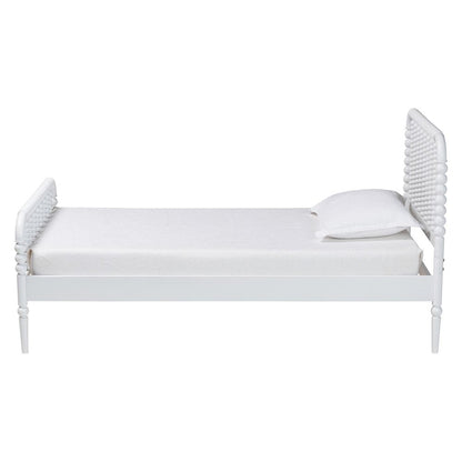 Lucera Mid-Century White Twin Size Bobbin Bed